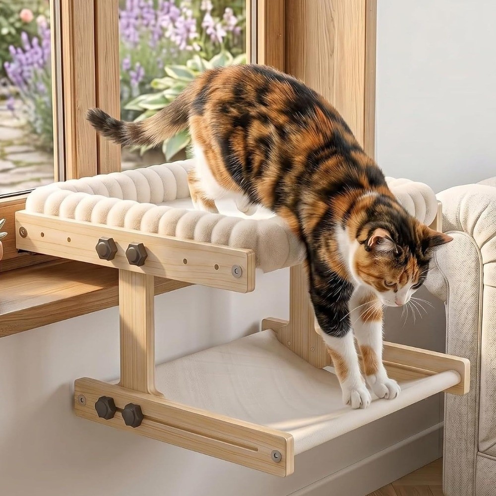 Cat Window Perch - Łatwa w montażu, regulowana półka okienna
